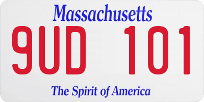 MA license plate 9UD101