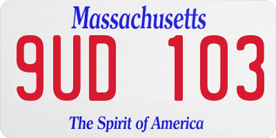 MA license plate 9UD103