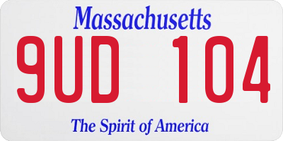 MA license plate 9UD104