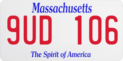 MA license plate 9UD106