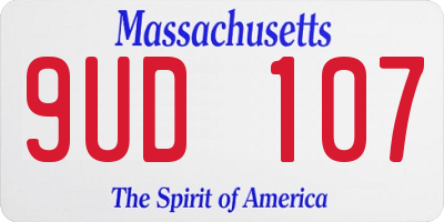 MA license plate 9UD107