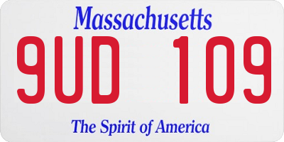 MA license plate 9UD109
