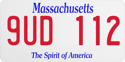 MA license plate 9UD112