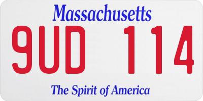MA license plate 9UD114