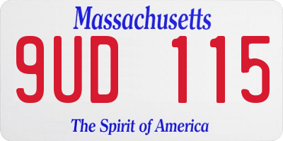MA license plate 9UD115