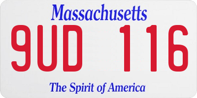 MA license plate 9UD116