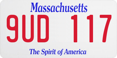 MA license plate 9UD117