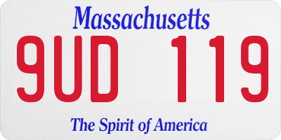 MA license plate 9UD119