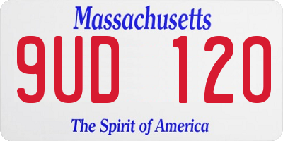 MA license plate 9UD120