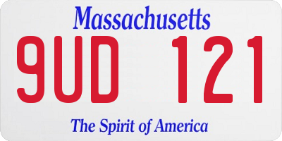 MA license plate 9UD121
