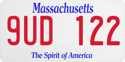 MA license plate 9UD122