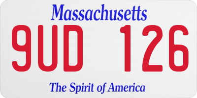 MA license plate 9UD126