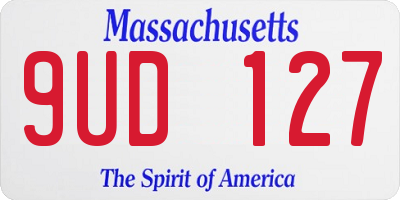 MA license plate 9UD127