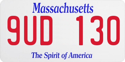MA license plate 9UD130