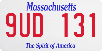 MA license plate 9UD131
