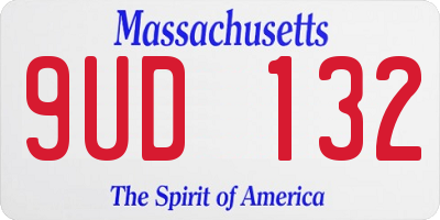 MA license plate 9UD132