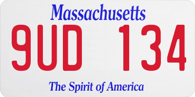 MA license plate 9UD134