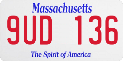 MA license plate 9UD136