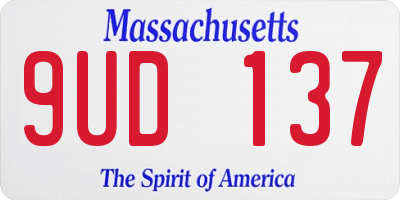 MA license plate 9UD137