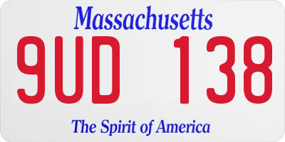 MA license plate 9UD138