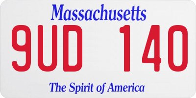 MA license plate 9UD140