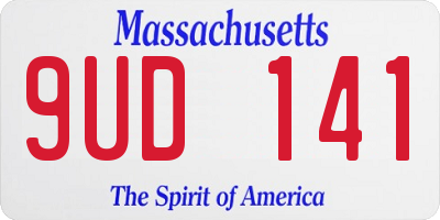 MA license plate 9UD141