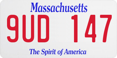 MA license plate 9UD147