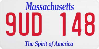 MA license plate 9UD148