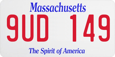 MA license plate 9UD149