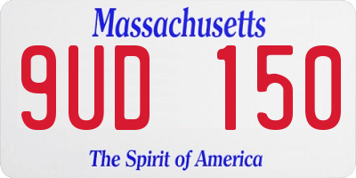 MA license plate 9UD150