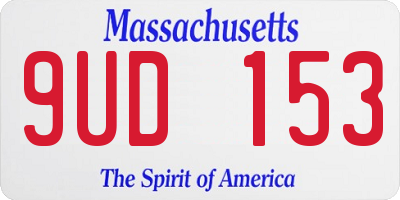 MA license plate 9UD153