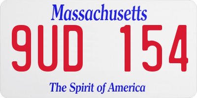 MA license plate 9UD154