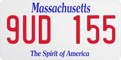 MA license plate 9UD155