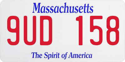 MA license plate 9UD158