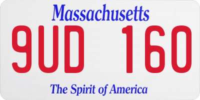 MA license plate 9UD160
