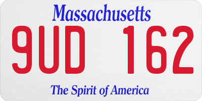 MA license plate 9UD162