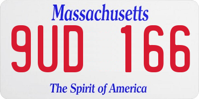 MA license plate 9UD166