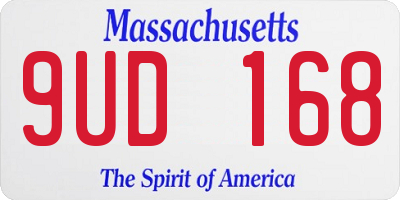 MA license plate 9UD168