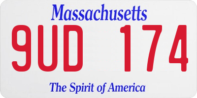 MA license plate 9UD174