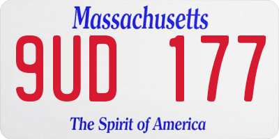 MA license plate 9UD177