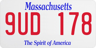 MA license plate 9UD178