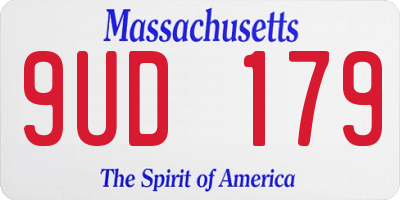 MA license plate 9UD179