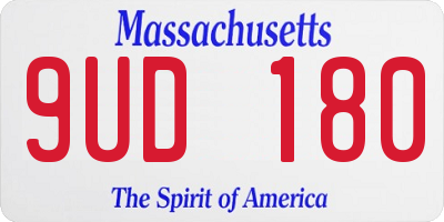 MA license plate 9UD180