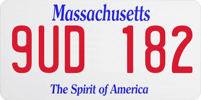 MA license plate 9UD182