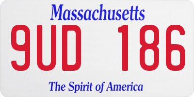MA license plate 9UD186