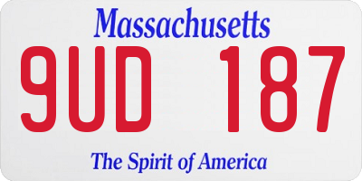 MA license plate 9UD187
