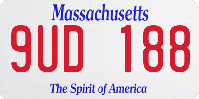 MA license plate 9UD188