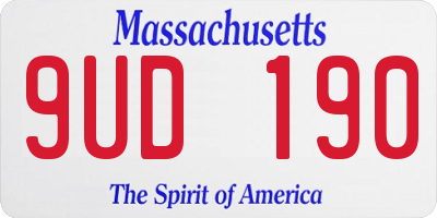 MA license plate 9UD190