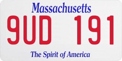 MA license plate 9UD191