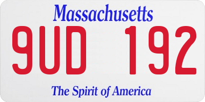 MA license plate 9UD192